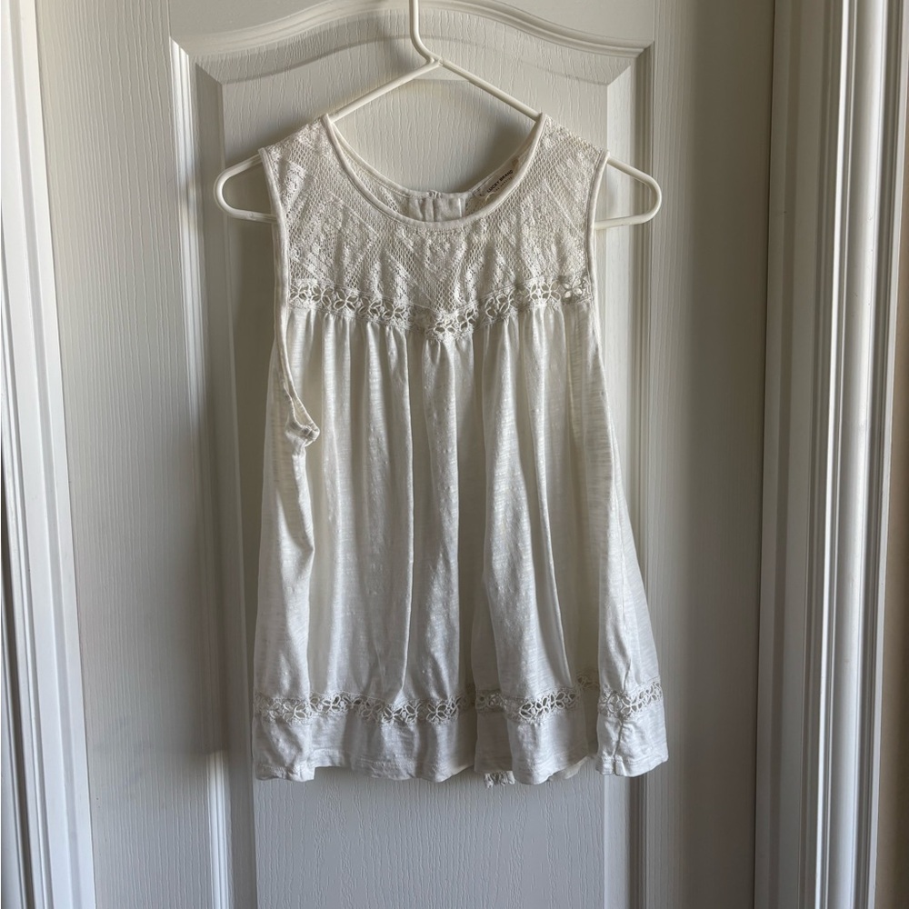 Lucky Brand Cream Sleeveless Babydoll Top